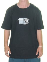 Camiseta Masculina New Era Raiders Manga Curta Estampada - Preto