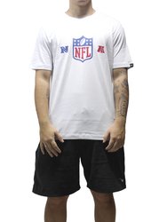 Camiseta Masculina New Era Logo Shield Manga Curta Estampada - Branco