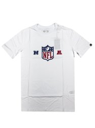 Camiseta Masculina New Era Logo Shield NFL Manga Curta Estampada - Branco