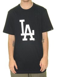 Camiseta Masculina New Era Dodgers Manga Curta Estampada  - Preto