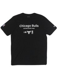 Camiseta Masculina New Era Minimal Bulls Manga Curta Estampada - Preto