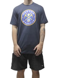 Camiseta Masculina New Era NBA Logo Denver Nuggets Manga Curta Estampada - Marinho