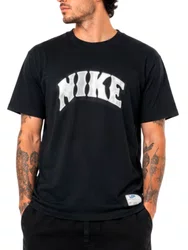Camiseta Masculina Nike Ball Dunk Manga Curta Estampada - Preto