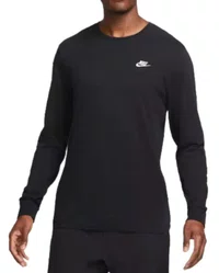 Camiseta Masculina Nike Club Manga Longa Estampada - Preto