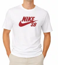 Camiseta Masculina Nike MC Logo Manga Curta Estampada - Branco