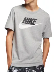Camiseta Masculina Nike NSW Icon Future Manga Curta Estampada - Cinza Mesclado
