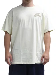 Camiseta Masculina Nike SB Logo Lb Manga Curta Estampada - Off White