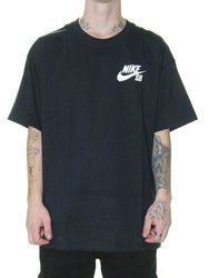 Camiseta Masculina Nike SB Logo Manga Curta Estampada - Preto