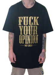 Camiseta Masculina Nugget Fuck Your Opinion Manga Curta Estampada - Preto