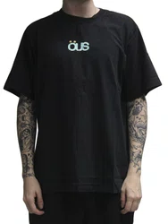 Camiseta Masculina Öus Semi Logo Manga Curta Estampada - Preto