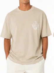 Camiseta Masculina Plano C Celestial Manga Curta Estampada - Bege