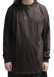 Camiseta Masculina Plano C Gothic Manga Longa Estampada - Marrom