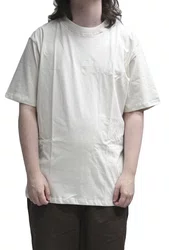 Camiseta Masculina Plano C Logo Branco Manga Curta Estampada - Areia