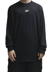Camiseta Masculina Plano C Logo Manga Longa Estampada - Preto