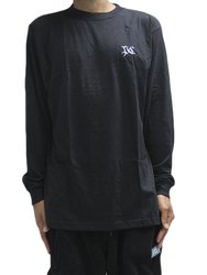 Camiseta Masculina Plano C Logo Sleeve Manga Longa Estampada - Preto