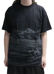 Camiseta Masculina Plano C Lone Rider Manga Curta Estampada - Preto