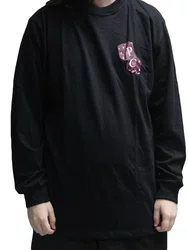 Camiseta Masculina Plano C Rollers Manga Longa Estampada - Preto