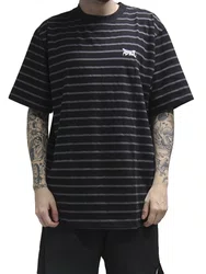 Camiseta Masculina Plano C Stripe Flame Manga Curta Estampada - Preto