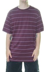 Camiseta Masculina Plano C Stripes Manga Curta Estampada - Bordo