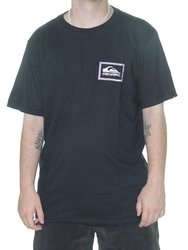 Camiseta Masculina Quiksilver Checker Stamp Manga Curta Estampada - Preto