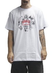 Camiseta Masculina Red Grow Manga Curta Estampada - Branco