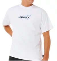 Camiseta Masculina Rip Curl Inner Vision Blast Over Manga Curta Estampada - Branco