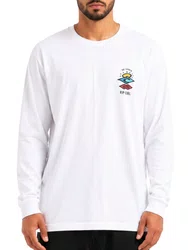 Camiseta Masculina Rip Curl Search Icon Manga Longa Estampada - Branco
