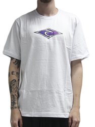 Camiseta Masculina Rip Curl Torched Diamond Manga Curta Estampada - Branco