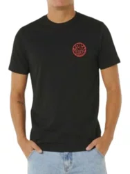 Camiseta Masculina Rip Curl Wettie E7 Manga Curta Estampada - Preto