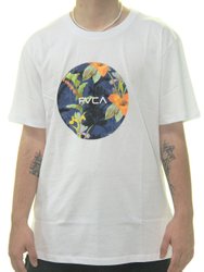 Camiseta Masculina RVCA Anp Motors II Manga Curta Estampada - Branco
