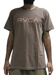 Camiseta Masculina Rvca Big Rvca Manga Curta Estampada - Marrom