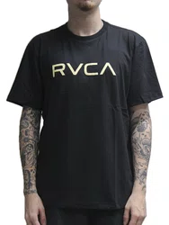 Camiseta Masculina Rvca Big Rvca Manga Curta Estampada - Preto