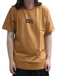 Camiseta Masculina Rvca Mini Balance Box Manga Curta Estampada - Mostarda