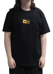 Camiseta Masculina Rvca Mini Balance Box Manga Curta Estampada - Preto