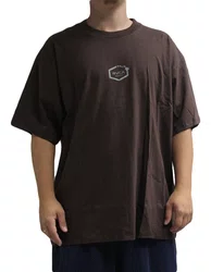 Camiseta Masculina Rvca Oversized Manga Curta Estampada - Marrom