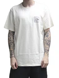Camiseta Masculina Rvca Va Atw Hawaii Manga Curta Estampada - Off White