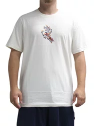 Camiseta Masculina Santa Cruz Burnt Bone Hand Manga Curta Estampada - Off White