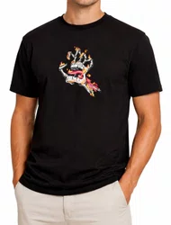 Camiseta Masculina Santa Cruz Burnt Hand Manga Curta Estampada - Preto
