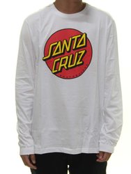 Camiseta Masculina Santa Cruz Classic Dot Manga Longa Estampada - Branco