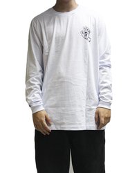 Camiseta Masculina Santa Cruz Classic Dot Manga Longa Estampada - Branco