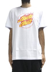 Camiseta Masculina Santa Cruz Flaming Dot Manga Curta Estampada - Branco