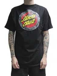 Camiseta Masculina Santa Cruz Flaned Manga Curta Estampada - Preto