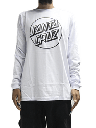 Camiseta Masculina Santa Cruz Manga Longa Estampada - Branco