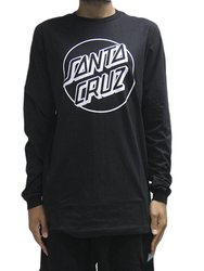Camiseta Masculina Santa Cruz Manga Longa Estampada - Preto