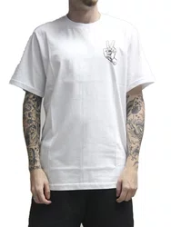 Camiseta Masculina Santa Cruz Peace Hand Manga Curta Estampada - Branco