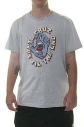 Camiseta Masculina Santa Cruz Til The End Front Manga Curta Estampada - Cinza/Mescla