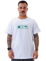 Camiseta Masculina Santo Swell Fit Nature Manga Curta Estampada - Branco
