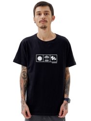 Camiseta Masculina Santo Swell Fit Nature Manga Curta Estampada - Preto