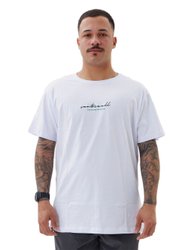 Camiseta Masculina Santo Swell Fit Premium Manga Curta Estampada - Branco