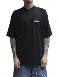 Camiseta Masculina Session Cursive Manga Curta Estampada - Preto